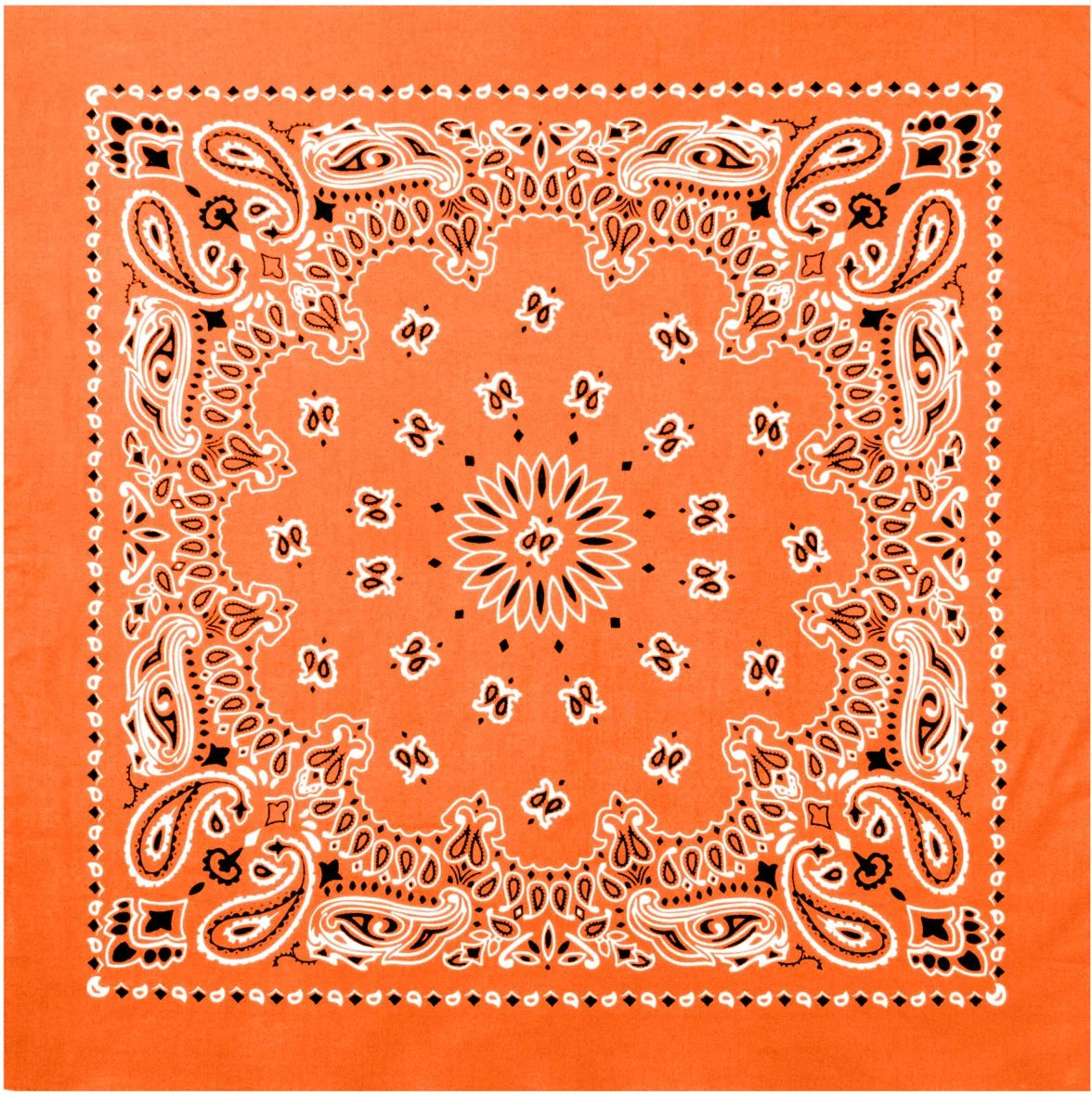 Trainmen Paisley Bandana – Extra-large - 27” x 27’’ - Orange
