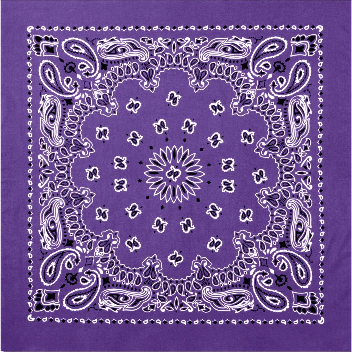 Trainmen Paisley Bandana – Extra-large - 27” x 27’’ - Purple