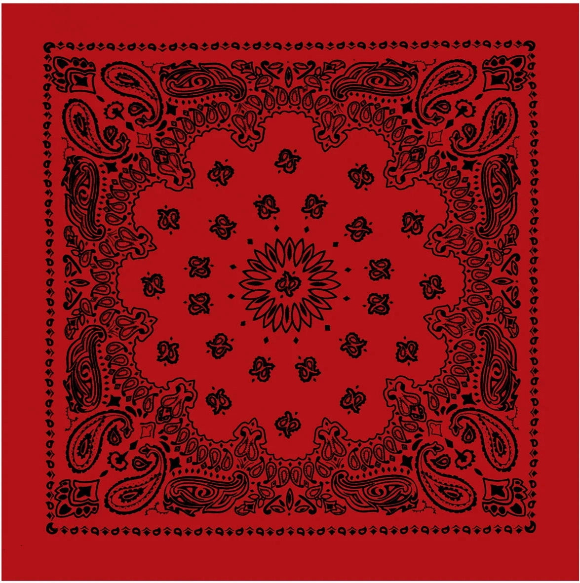 Trainmen Paisley Bandana – Extra-large - 27” x 27’’ - Red / Black