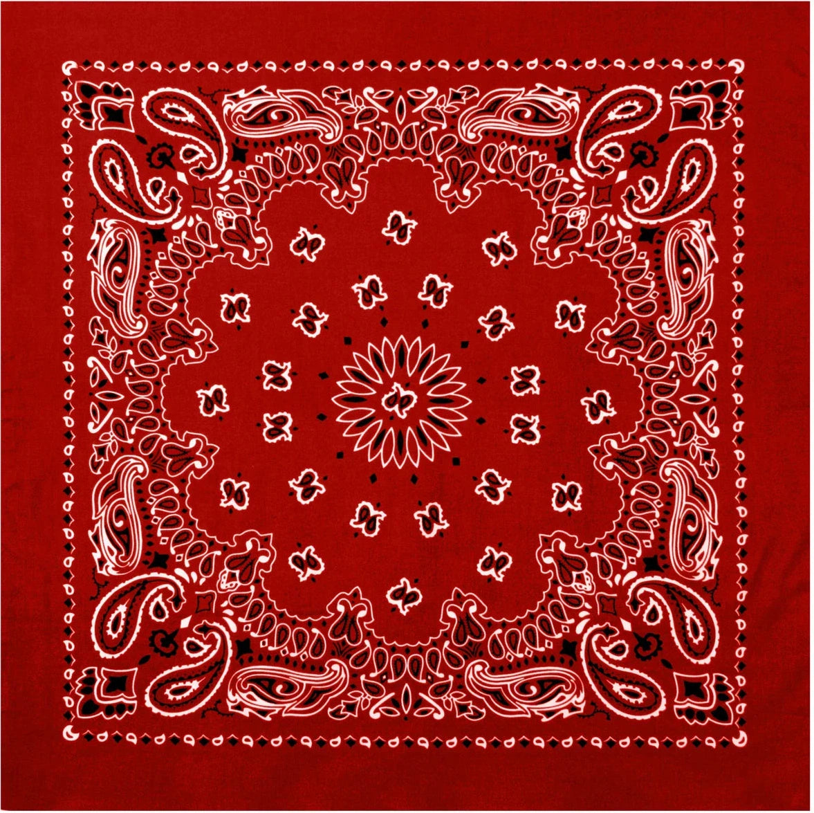 Trainmen Paisley Bandana – Extra-large - 27” x 27’’ - Red / White