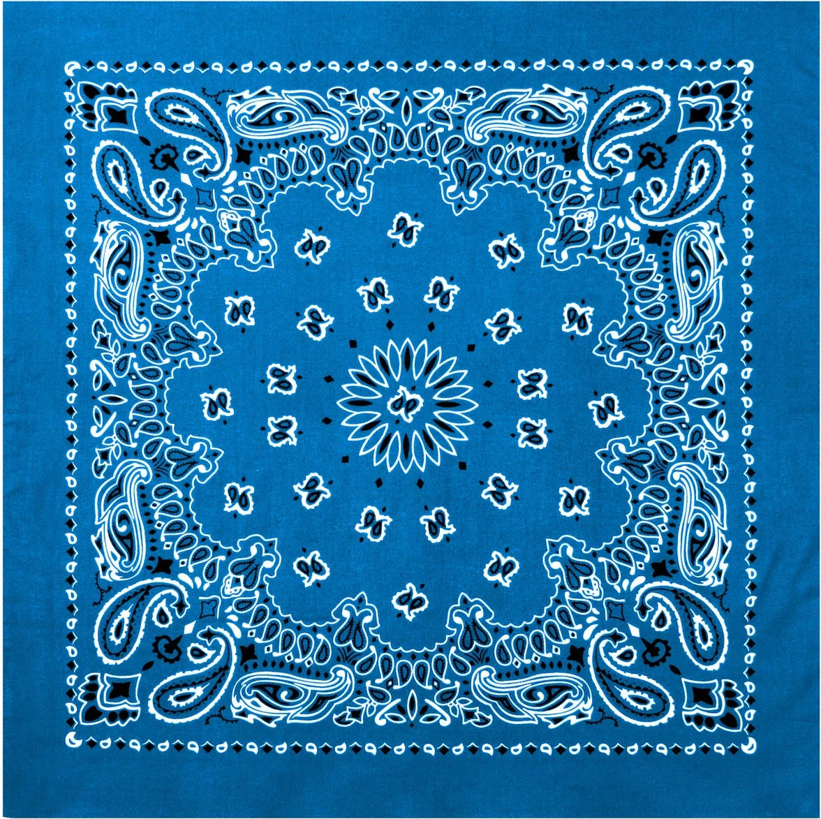 Trainmen Paisley Bandana – Extra-large - 27” x 27’’ - Royal Blue