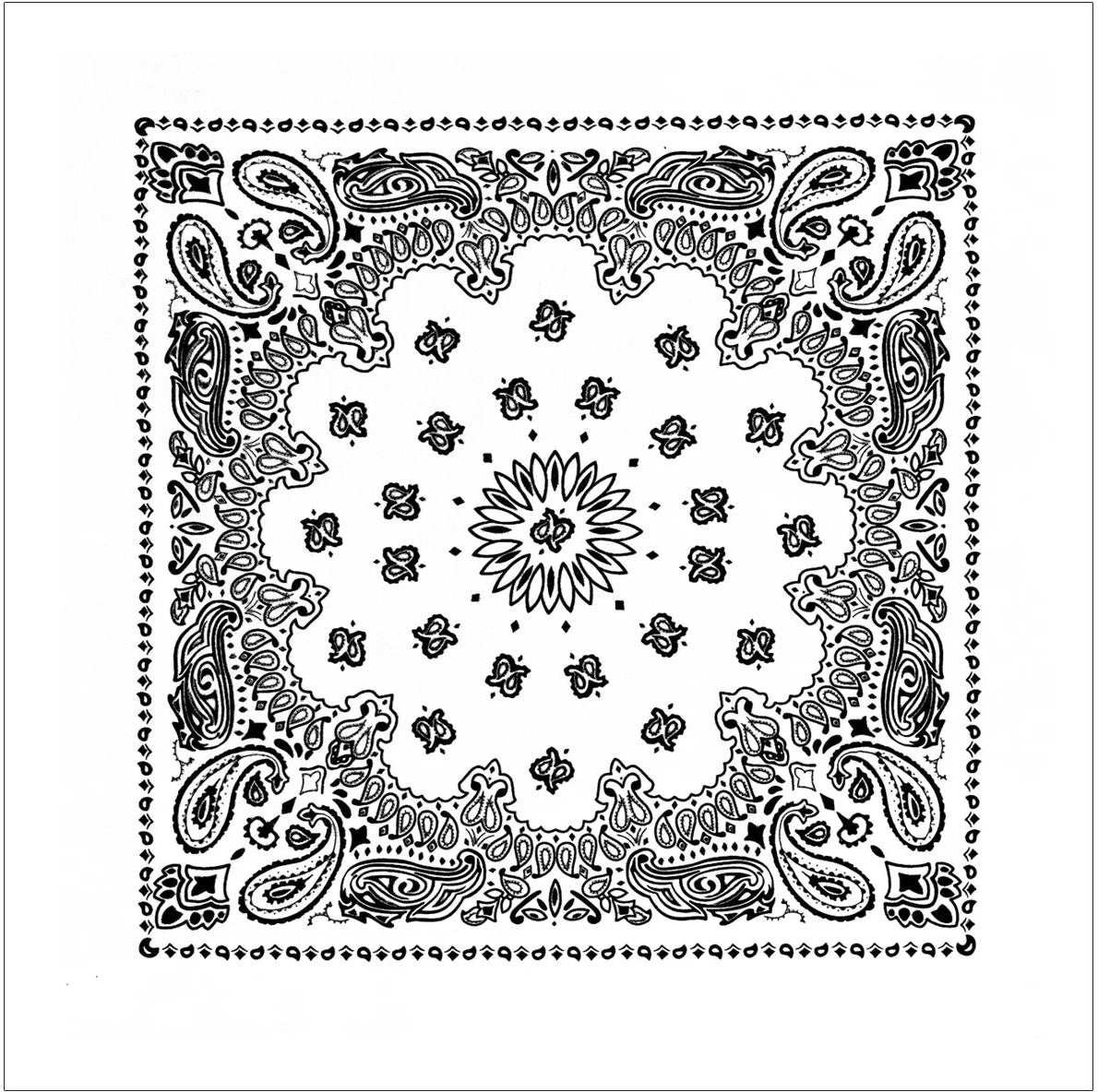 Trainmen Paisley Bandana – Extra-large - 27” x 27’’ - White