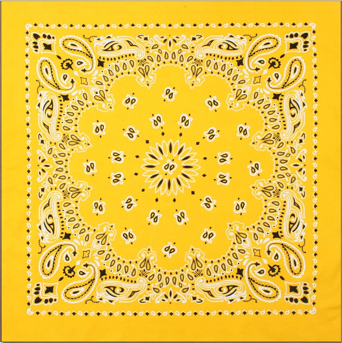 Trainmen Paisley Bandana – Extra-large - 27” x 27’’ - Yellow