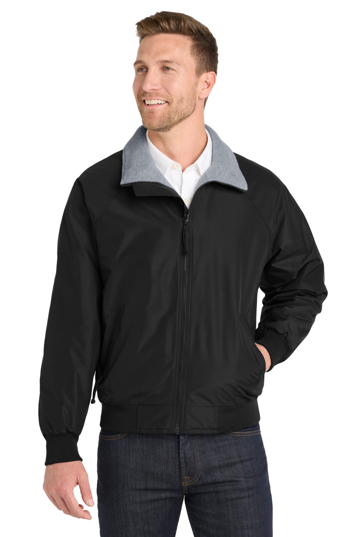 Tr.Black/Grey Port Authority Tall Challenger Jacket. TLJ754