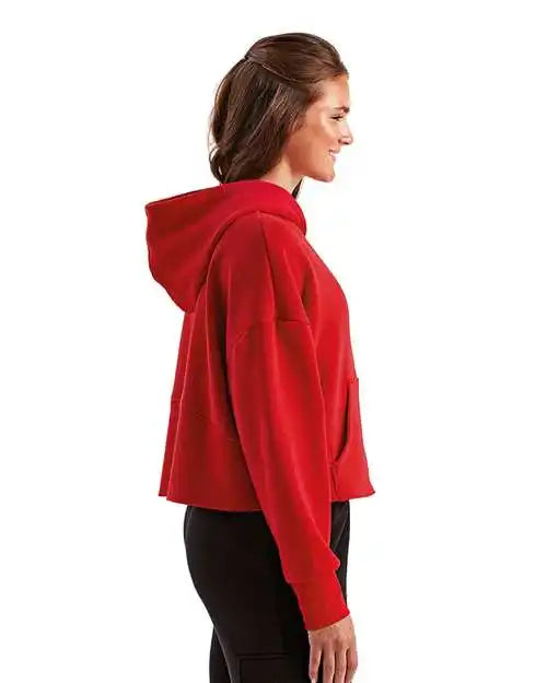 Tridri Td077 Women’s Alice Half-zip Hooded Sweatshirt - Fire Red