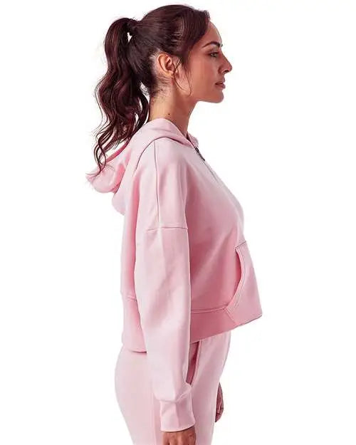 Tridri Td077 Women’s Alice Half-zip Hooded Sweatshirt - Light Pink