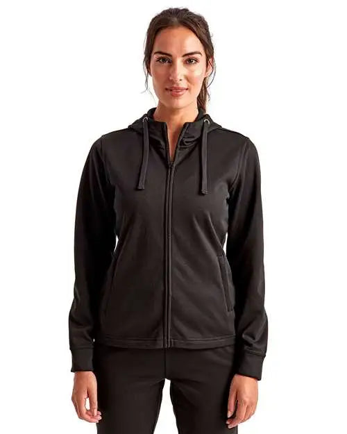 Tridri Td498 Womens Spun Dyed Full-zip Hooded Sweatshirt - Black - Ladies Xs