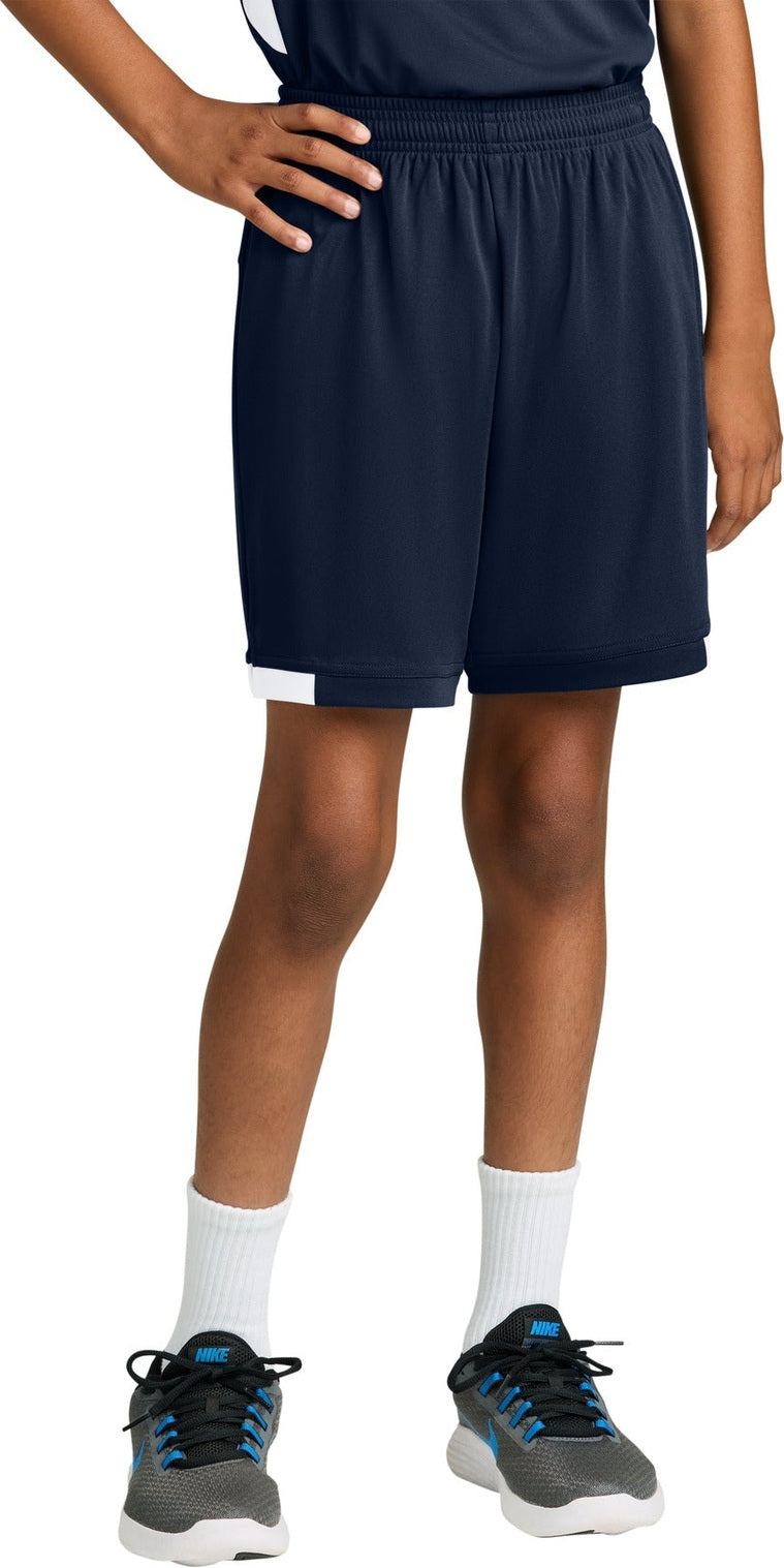 TrNv/White Sport-Tek Youth Club 5" Short YST4420