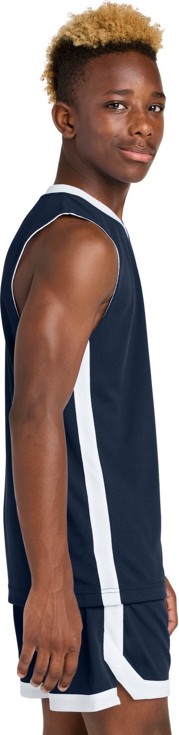 TrNv/White Sport-Tek Youth Rival Basketball Rev Jersey YST900