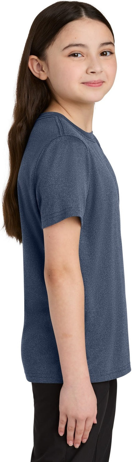 TrNvyHthr Port & Co Youth Heather Performance Tee PC390Y