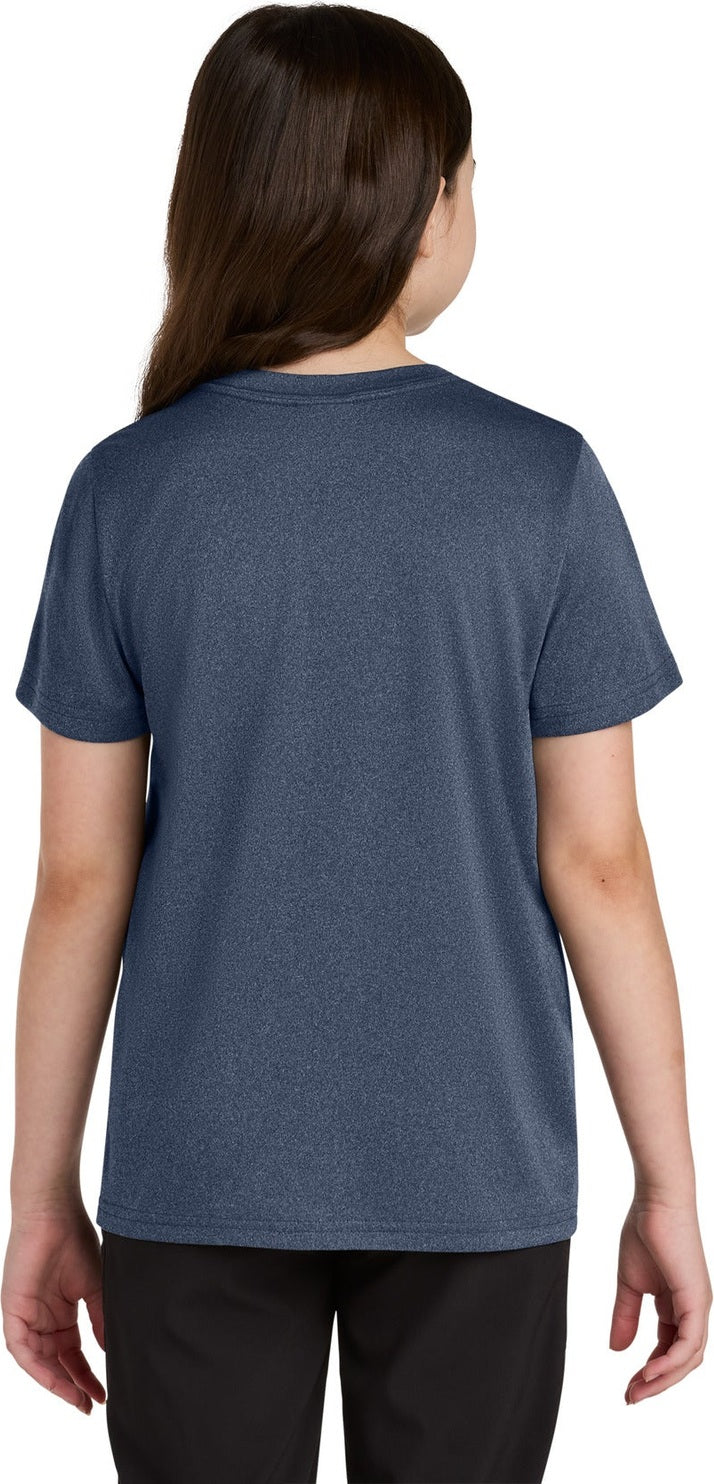 TrNvyHthr Port & Co Youth Heather Performance Tee PC390Y