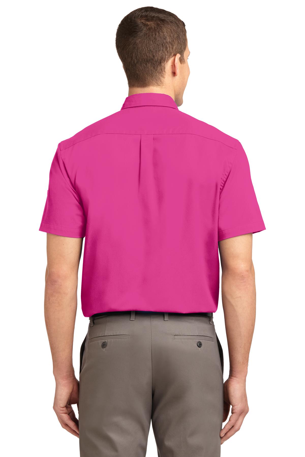 Tropical Pink Port Authority Short Sleeve Easy Care Shirt. S508