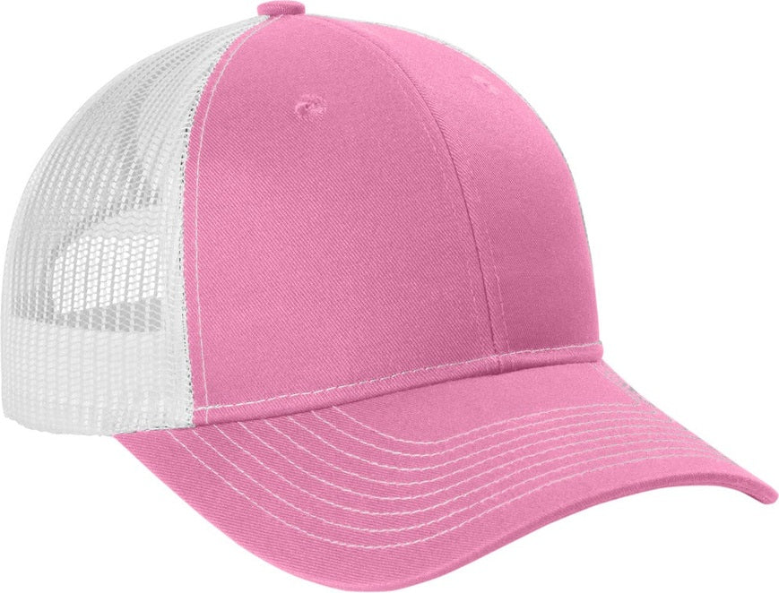 TrPk/Wht Port Authority Snapback Ponytail Trucker Cap LC401