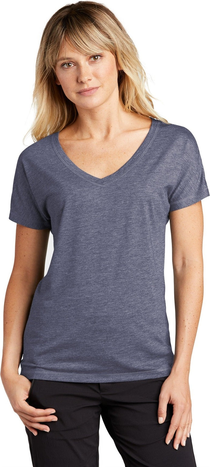 True Navy Hthr Sport-Tek Women's PosiCharge Tri-Blend Wicking Dolman Tee. LST401
