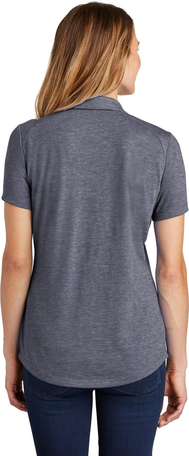 True Navy Hthr Sport-Tek Women's PosiCharge Tri-Blend Wicking Polo. LST405