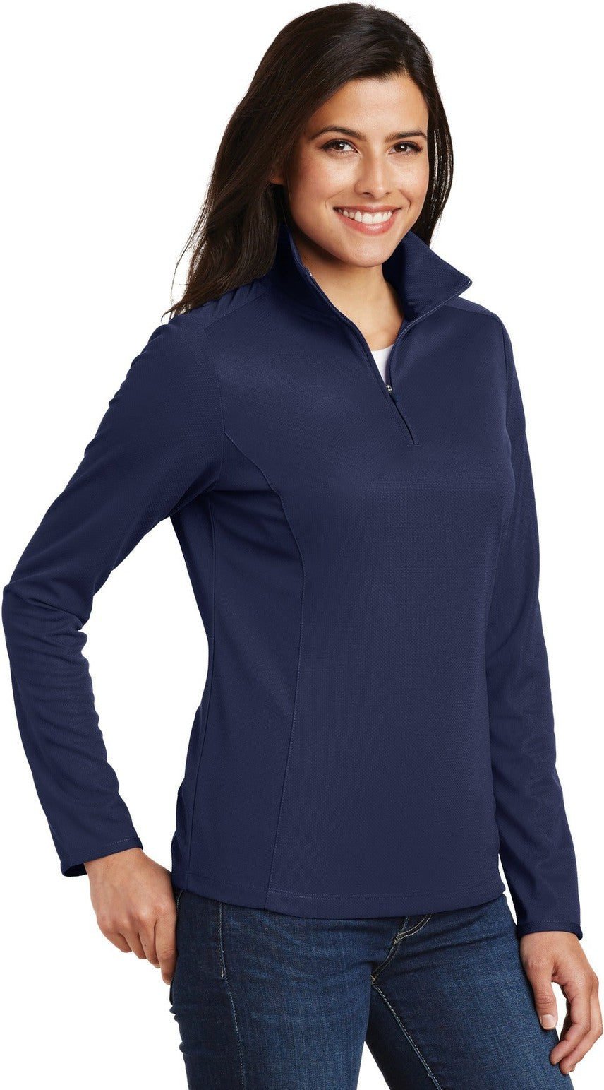 True Navy Port Authority Women's Pinpoint Mesh 1/2-Zip . L806