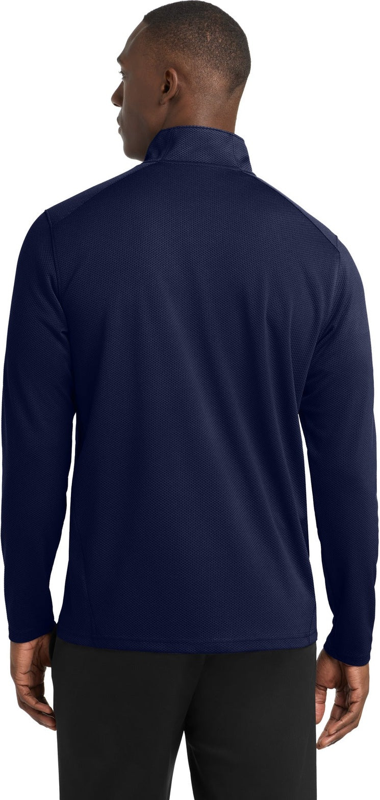 True Navy Sport-Tek Sport-Wick Textured 1/4-Zip Pullover. ST860