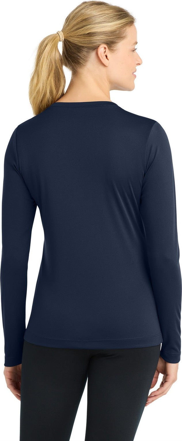 True Navy Sport-Tek Women's Long Sleeve PosiCharge Competitor V-Neck Tee. LST353LS