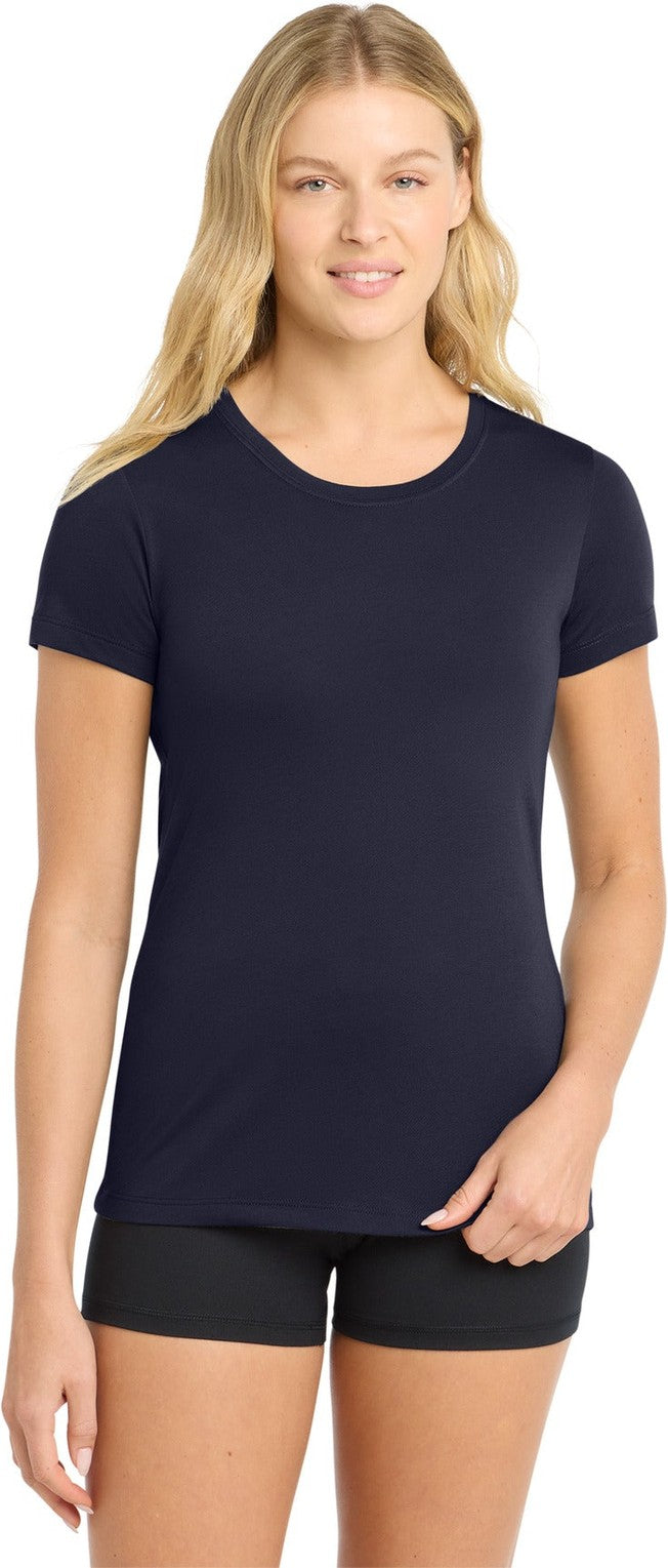 True Navy Sport-Tek Women's PosiCharge Competitor Cotton Touch Scoop Neck Tee. LST450