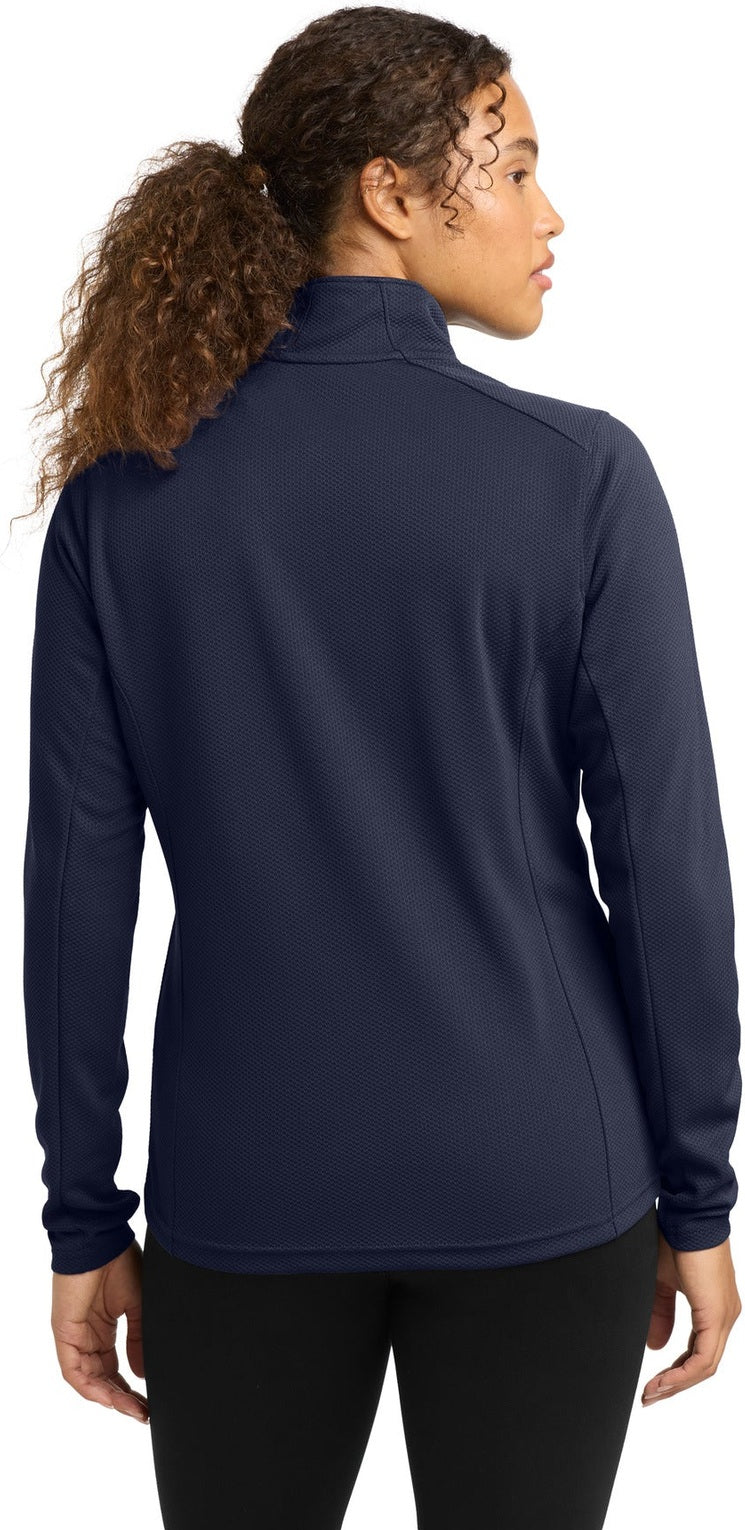 True Navy Sport-Tek Women's Sport-Wick Textured 1/4-Zip Pullover. LST860