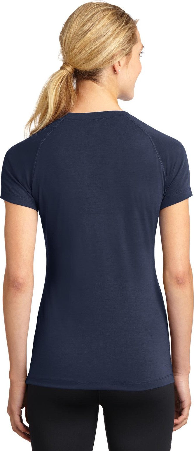 True Navy Sport-Tek Women's Ultimate Performance V-Neck. LST700