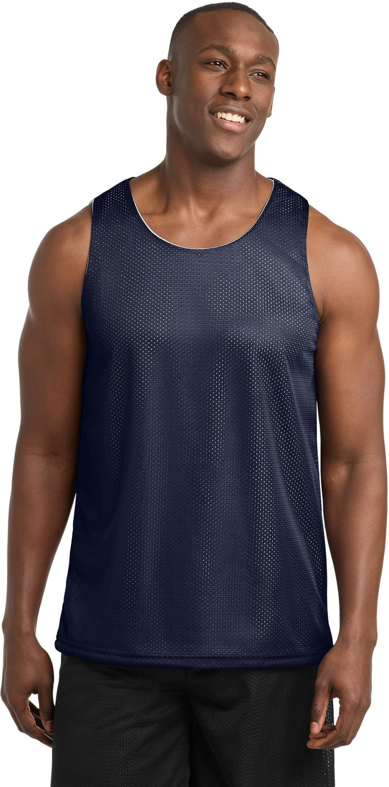True Navy/Wh Sport-Tek PosiCharge Classic Mesh Reversible Tank. ST500