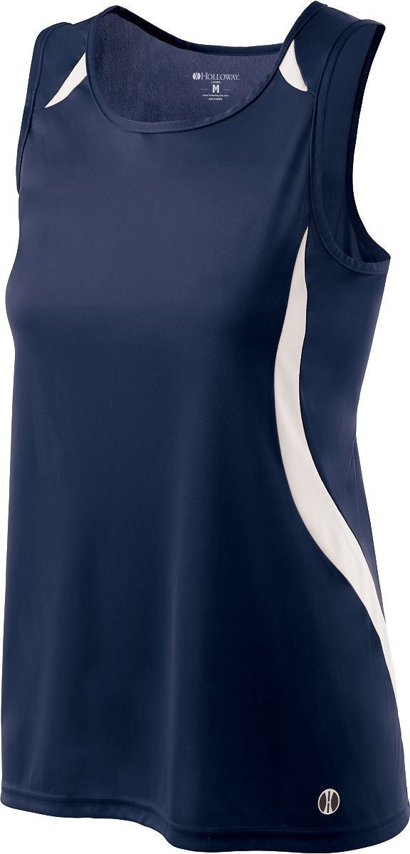 TRUE NAVY/WHITE LADIES SPRINT SLIM FIT SINGLET
