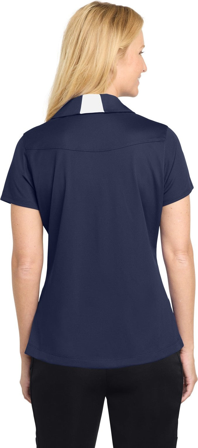 True Navy/Wht Sport-Tek Women's Side Blocked Micropique Sport-Wick Polo. LST655