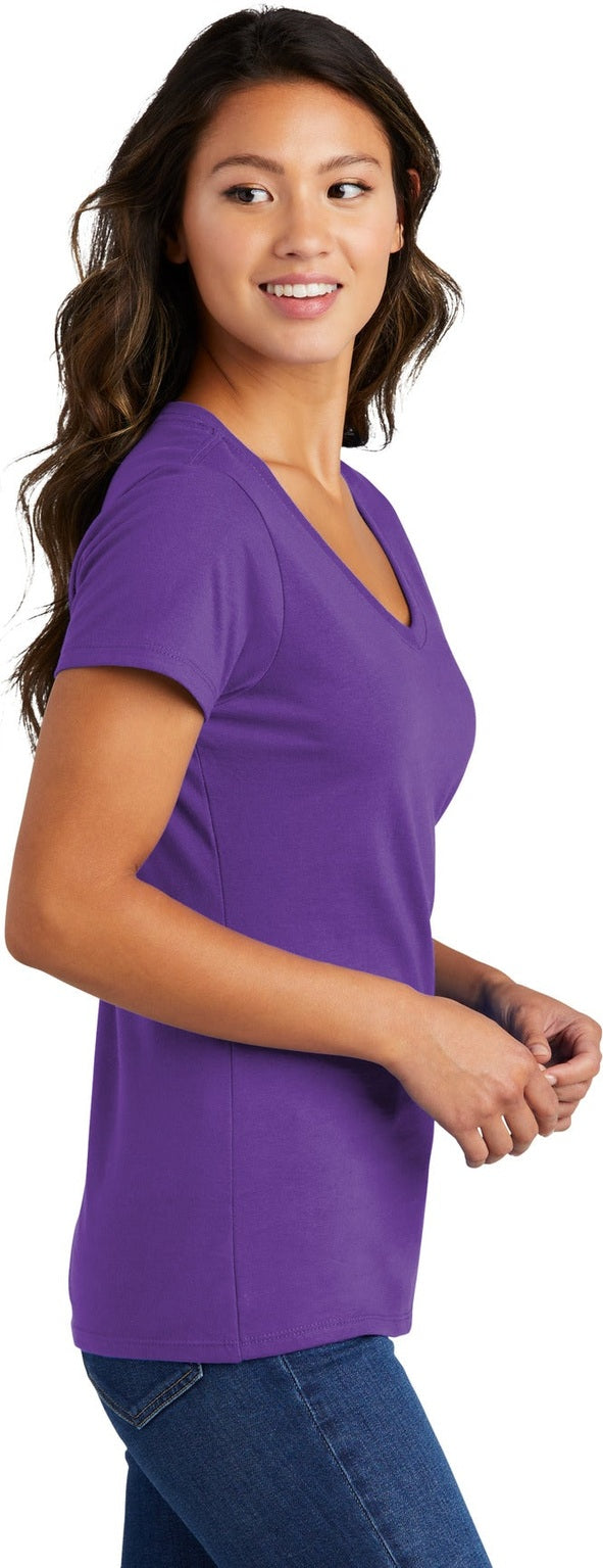 True Purple Port & Co Women's Fan Favorite V-Neck Tee. LPC450V