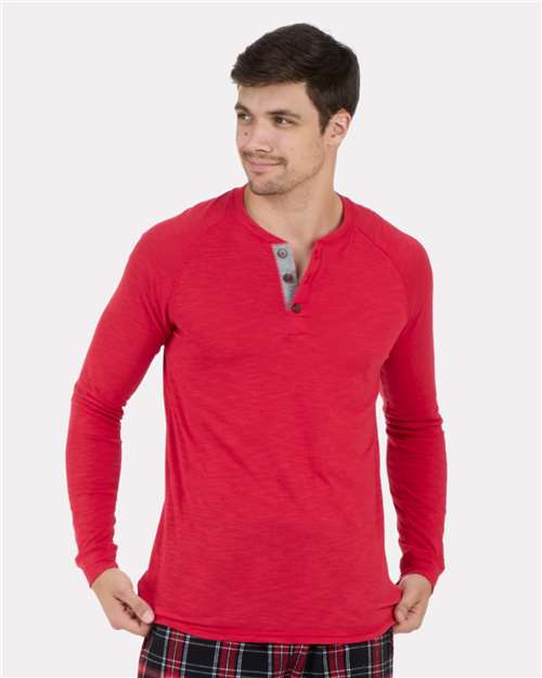 True Red Henley Long Sleeve T-Shirt - BM3101