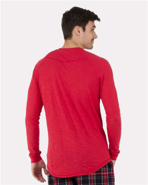 True Red Henley Long Sleeve T-Shirt - BM3101