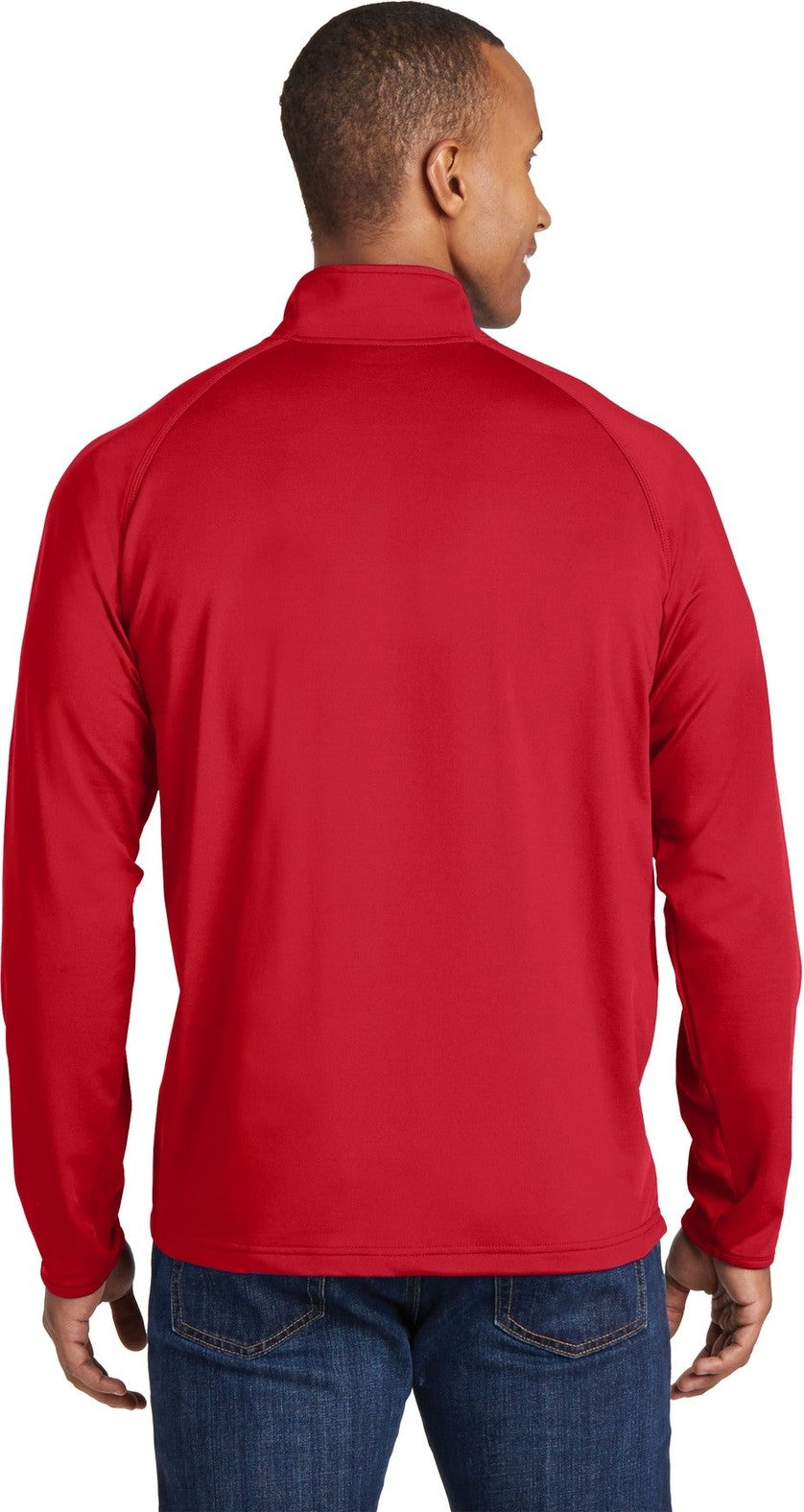 True Red Sport-Tek Sport-Wick Stretch 1/4-Zip Pullover. ST850