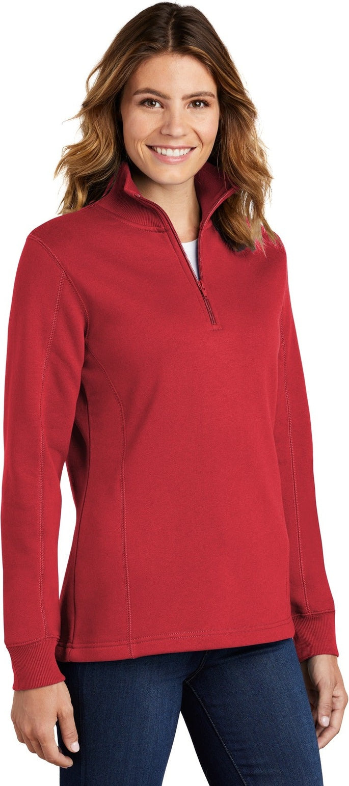 True Red Sport-Tek Women's 1/4-Zip Sweatshirt. LST253