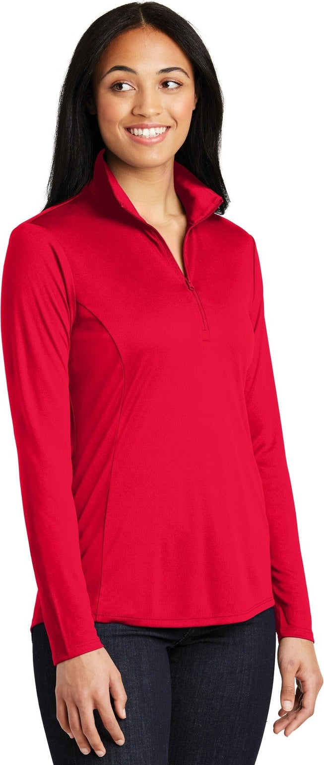 True Red Sport-Tek Women's PosiCharge Competitor 1/4-Zip Pullover. LST357