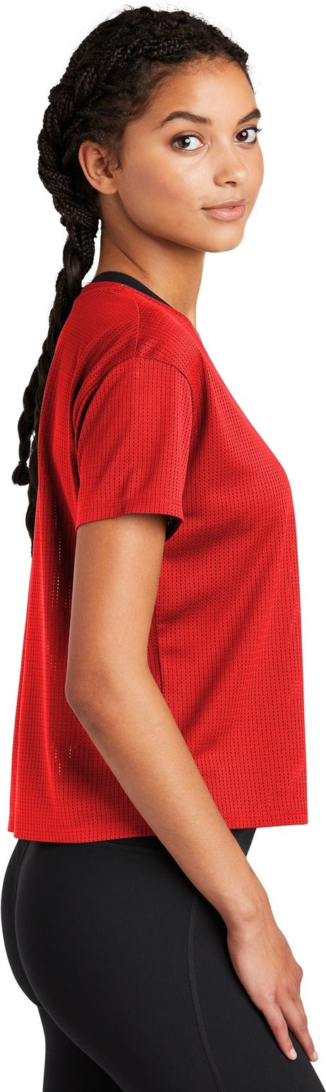 True Red Sport-Tek Women's PosiCharge Draft Crop Tee. LST411