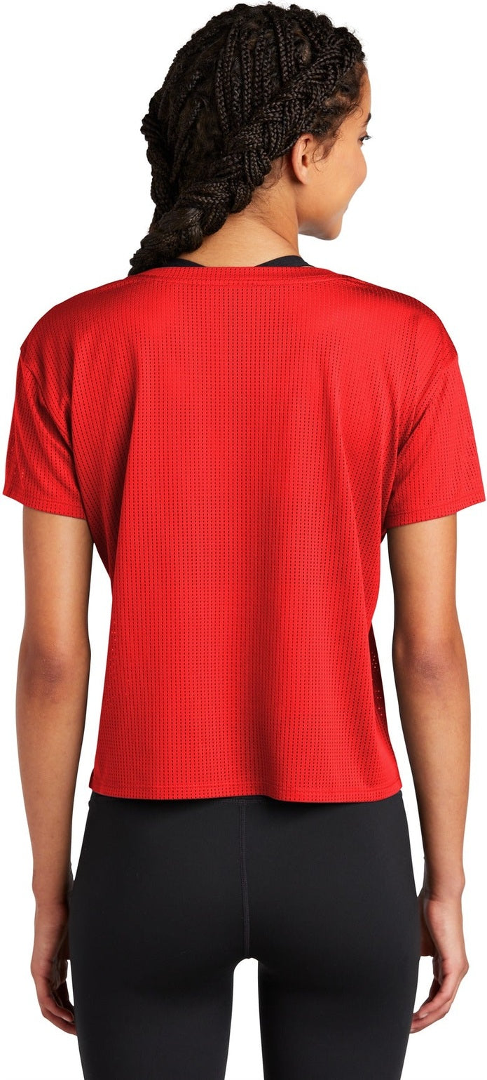 True Red Sport-Tek Women's PosiCharge Draft Crop Tee. LST411