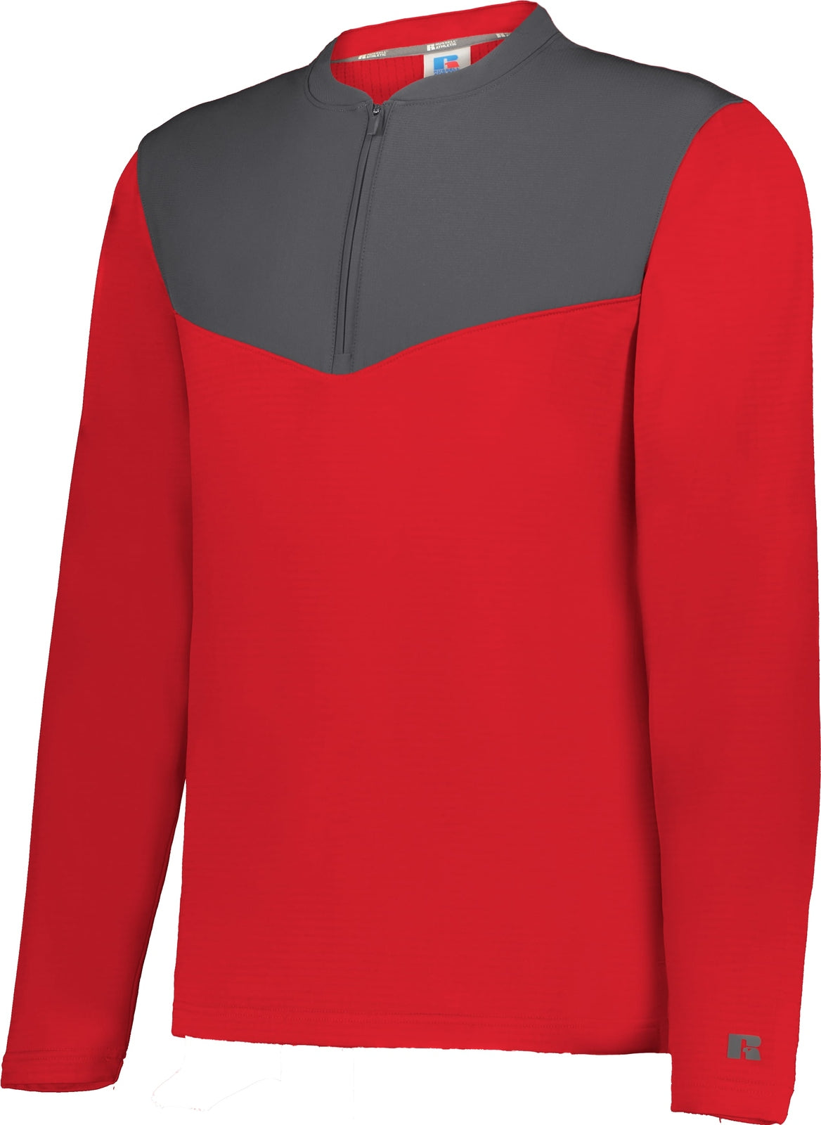 TRUE RED/STEALTH SIDELINE GRID 1/4 ZIP PULLOVER