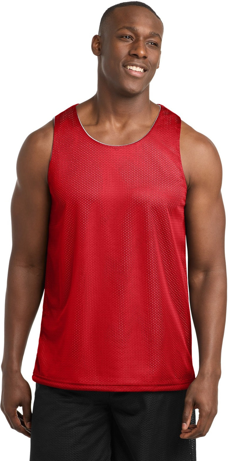True Red/Wh Sport-Tek PosiCharge Classic Mesh Reversible Tank. ST500