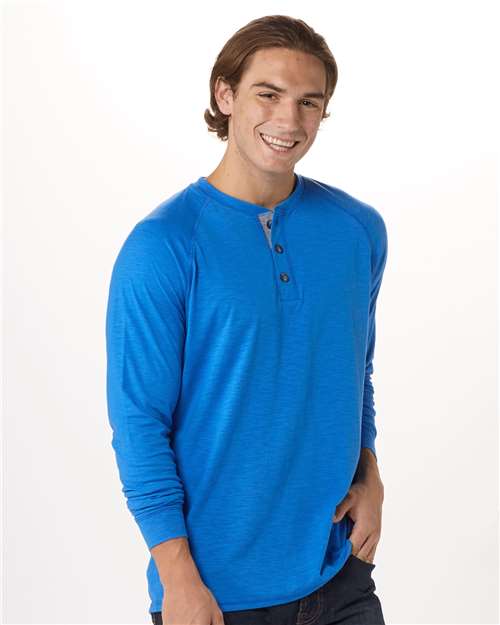True Royal Henley Long Sleeve T-Shirt - BM3101