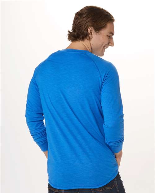 True Royal Henley Long Sleeve T-Shirt - BM3101