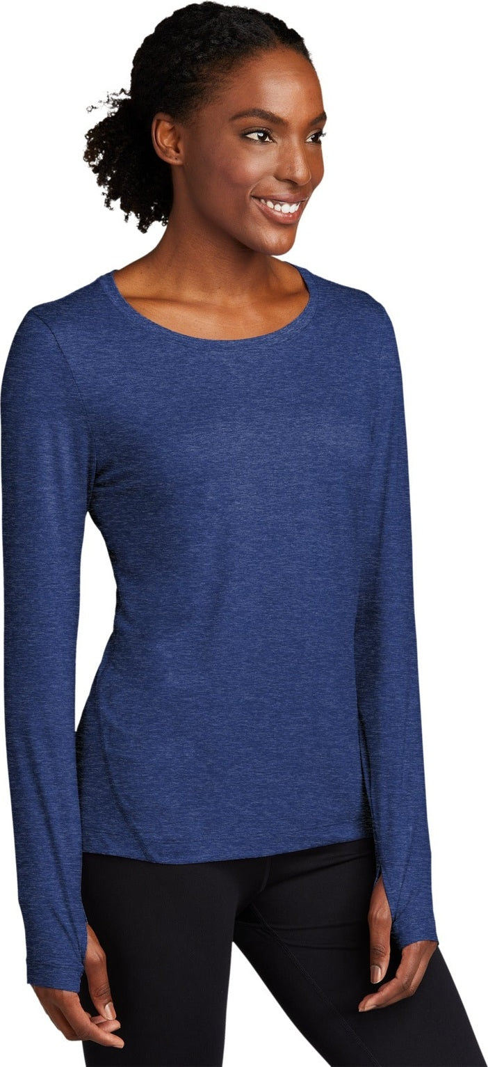 True Royal Hth Sport-Tek Women's Exchange 1.5 Long Sleeve Crew LST710