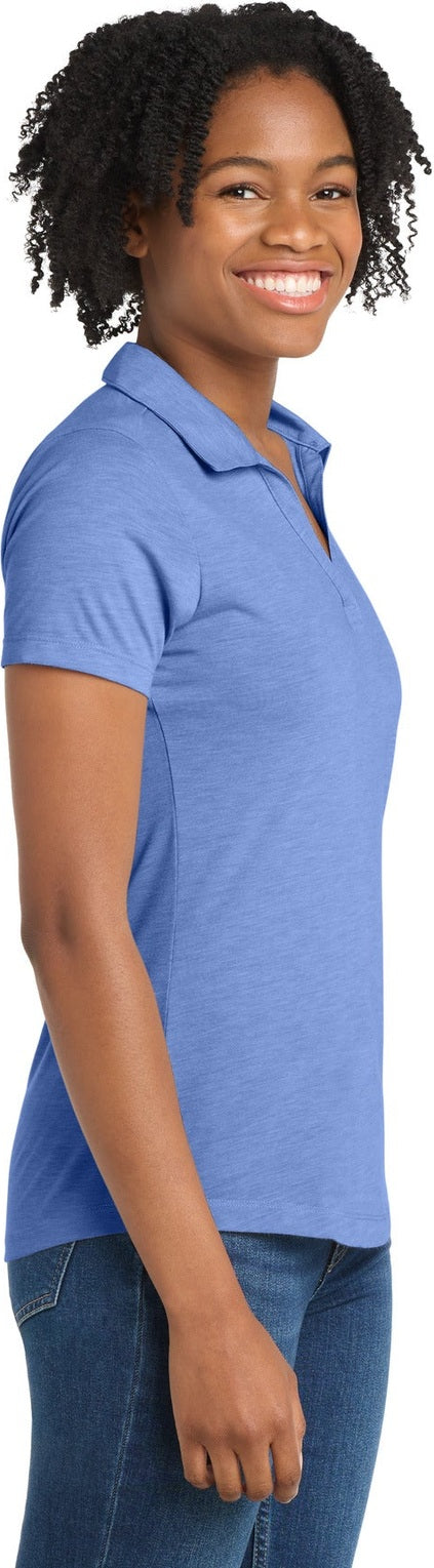True Royal Hth Sport-Tek Women's PosiCharge Tri-Blend Wicking Polo. LST405