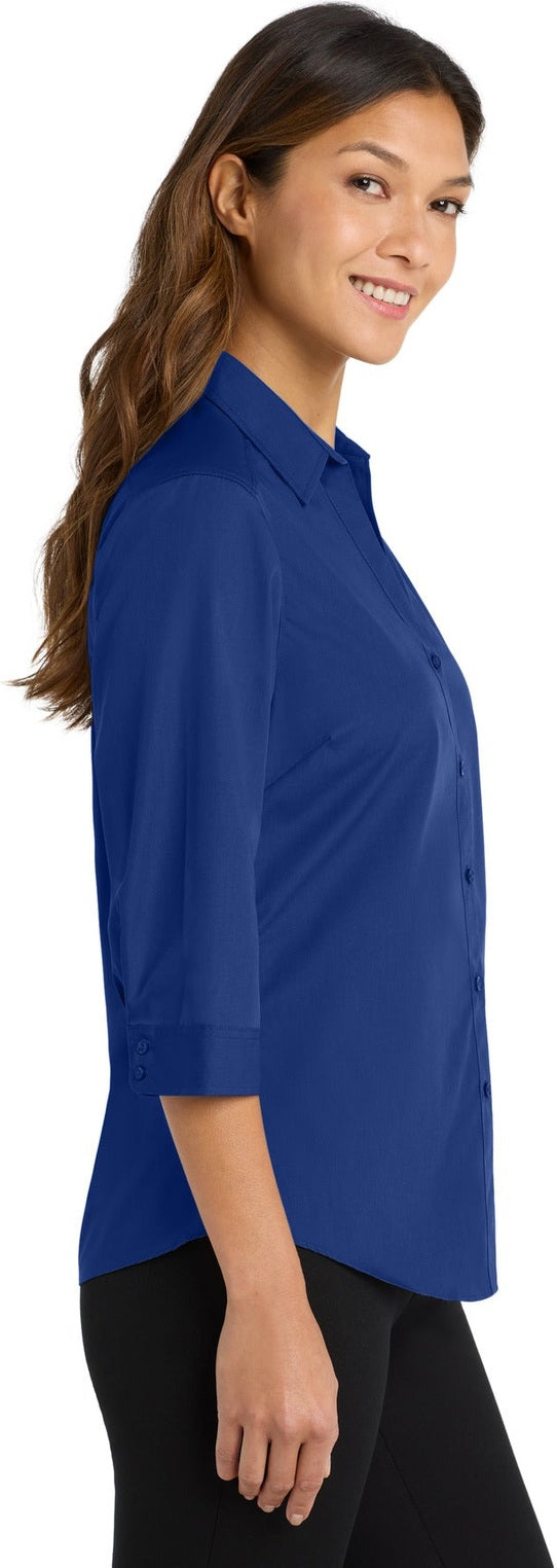 True Royal Port Authority Women's 3/4-Sleeve Carefree Poplin Shirt. LW102