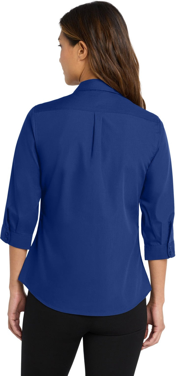 True Royal Port Authority Women's 3/4-Sleeve Carefree Poplin Shirt. LW102