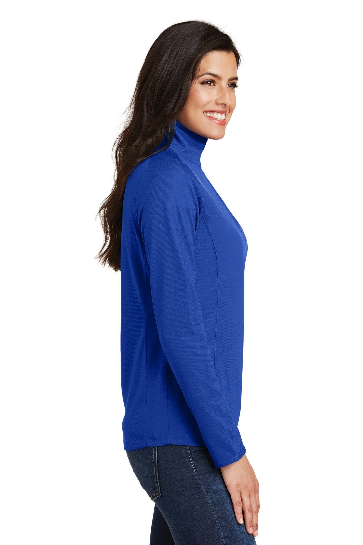 True Royal Port Authority Women's Pinpoint Mesh 1/2-Zip . L806