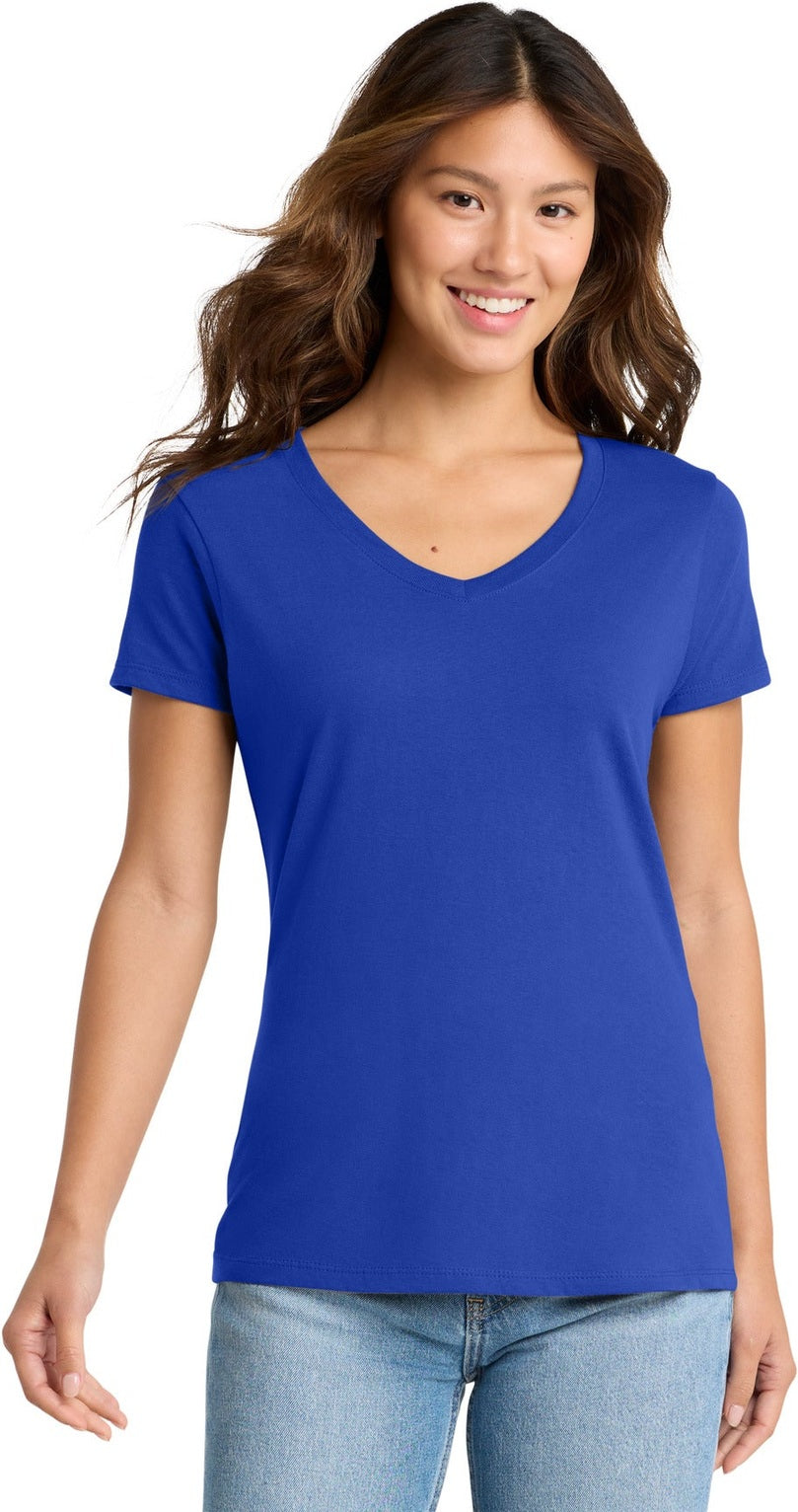 True Royal Port & Co Women's Fan Favorite V-Neck Tee. LPC450V