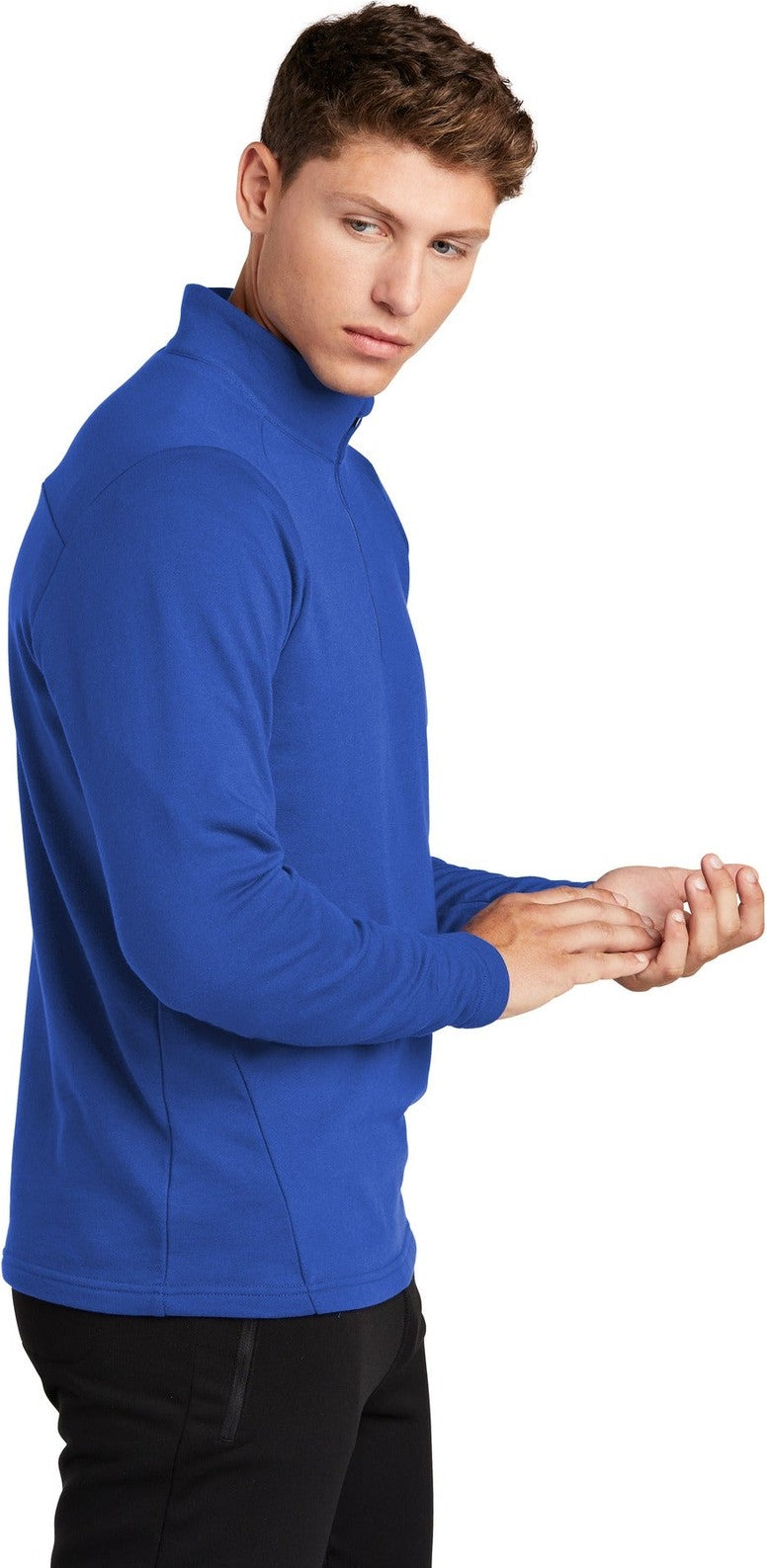 True Royal Sport-Tek Lightweight French Terry 1/4-Zip Pullover. ST273