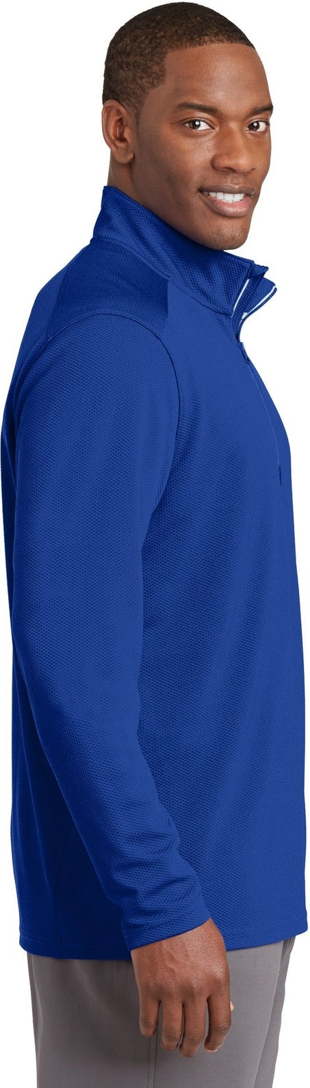 True Royal Sport-Tek Sport-Wick Textured 1/4-Zip Pullover. ST860