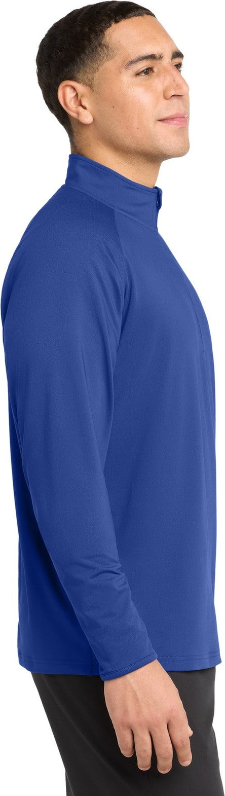 True Royal Sport-Tek Tall Sport-Wick Stretch 1/4-Zip Pullover. TST850