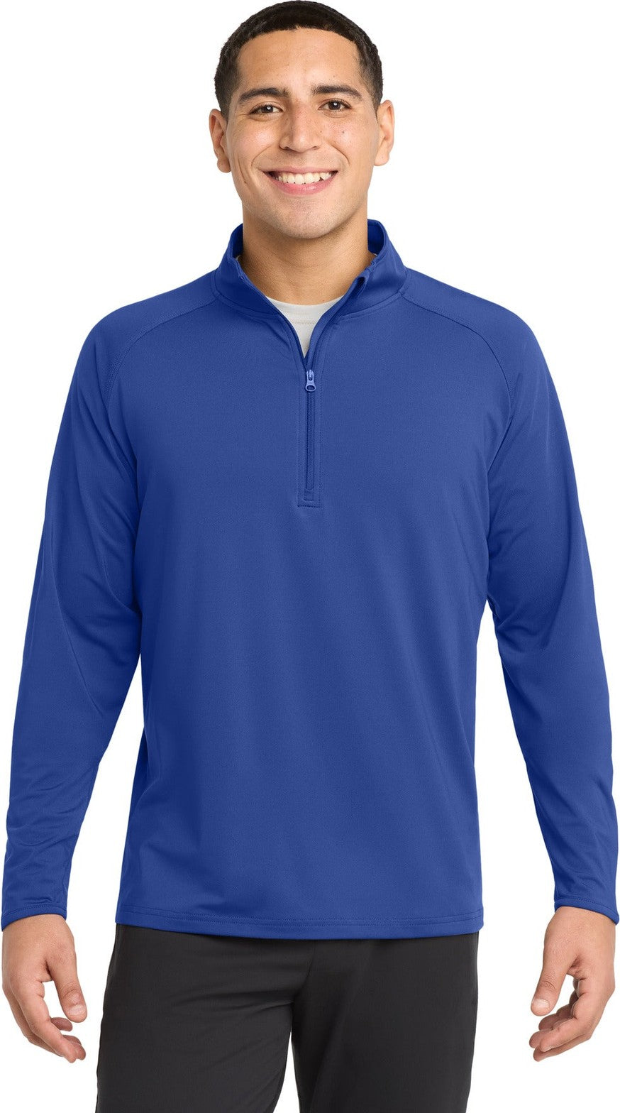 True Royal Sport-Tek Tall Sport-Wick Stretch 1/4-Zip Pullover. TST850